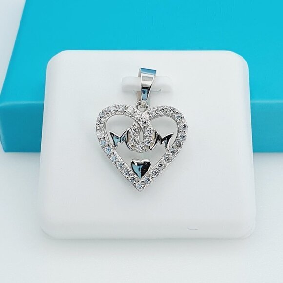 "925 Sterling Silver CZ Beautiful Mom Pendant for Women, 1USPAR4087 - Picture 1 of 11